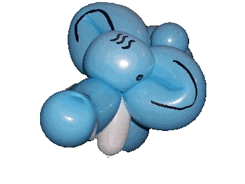 Ballonfigur eines blauen Elefanten