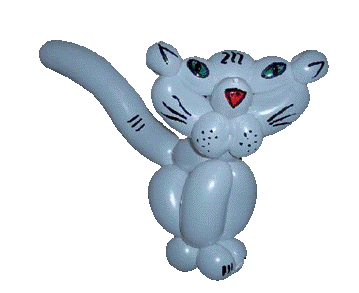 Ballonfigur einer blauen Katze